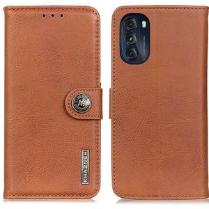 Voor Motorola Moto G 5G 2022 Khazneh Cowhide Texture Leather Phone Case