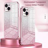 Voor iPhone X / XS Gradint Glitter Poeder Gegalvaniseerde Telefoonhoesje (Goud)