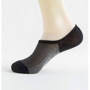 3 Pairs mesh ademend onzichtbare deodorant zweet sokken  grootte: One size (zwart + Deep Grey)
