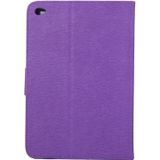 Voor iPad mini 4 ingedrukt bloemen vlinder patroon horizontale Flip PU lederen draagtas met magnetische Buckle & houder & Card Slots & Wallet(Purple)