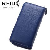 902 antimagnetische RFID Litchi textuur vrouwen grote capaciteit hand portemonnee portemonnee telefoon tas met kaartsleuven (blauw)