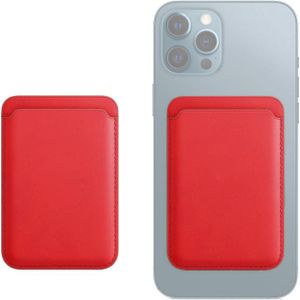 Lederen Wallet Pouch Card Card Case met Magsafing Magnetic voor iPhone 12 mini  iPhone 12  iPhone 12 Pro  iPhone 12 Pro Max (Rood)