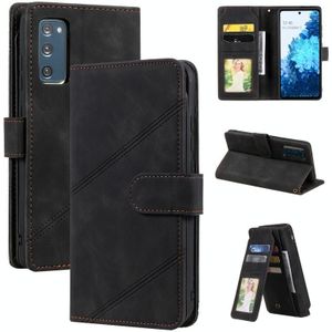 Voor Samsung Galaxy S20 Fe Huid Feel Business Horizontale Flip PU Lederen Case met Houder & Multi-Card Slots & Portemonnee & Lanyard & Photo Frame (Black)