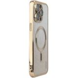 Voor iPhone 14 Pro Max ENKAY Hoed-Prins Magnetisch Glitter Plated Schokbestendig Telefoonhoesje met Lensfilm (Goud)