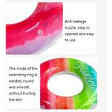 2 stks dikker PVC volwassen zwemmen ringen regenboog patroon kinderen zwemmen ring (90 cm met handvat)