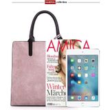 3 in 1 lederen vrouwen grote tassen schoudertas messenger bag portemonnee (roze)