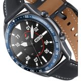 Voor Samsung Galaxy Watch 3 45mm Smart Watch Steel Bezel Ring  E-versie (Blauwe Ring Witte Letter)