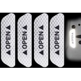 10 stuks OPEN reflecterende tape waarschuwing Mark fiets accessoires auto deur stickers (wit)