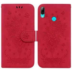 Voor Huawei P Smart 2019 / Honor 10 Lite Butterfly Rose Lederen telefoonhoesje