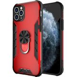 Magnetic Frosted PC + Matte TPU Schokbestendige behuizing met ringhouder voor iPhone 11 Pro(China Red)