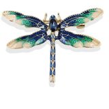 Retro olie-druipend glazuur Dragonfly broche (blauw)