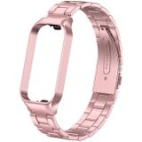 Voor Redmi Band 2 metalen horlogeband met drie kralen (roze roze)
