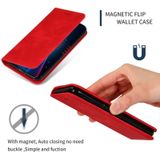 Retro huid voelen Business magnetische horizontale Flip lederen case voor iPhone XR (rood)