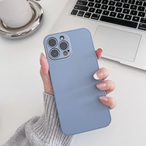Voor iPhone 11 Pro Skin Frosted Tempered Glass Phone Case(Lake Blue)