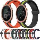 Voor Garmin Forerunner 645 Muziek 20mm Opvouwbare magnetische sluiting siliconen horlogeband (oranje + zwart)