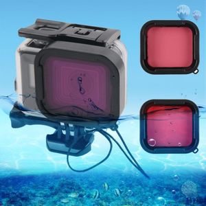 45m Waterproof Housing Protective Case + Touch Screen Back Cover for GoPro NEW HERO /HERO6 /5  with Buckle Basic Mount & Screw & ((Purple  Red  Pink) Filters  No Need to Remove Lens (Transparent)