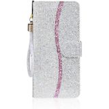 Voor Samsung Galaxy S30 Glitter Powder Horizontale Flip Lederen case met kaartslots & houder & lanyard(zilver)