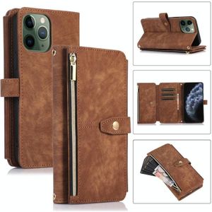 Voor iPhone 11 Pro Max Dream 9-Card Portemonnee Rits Tas Lederen Telefoon Case(Bruin)