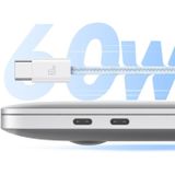 USAMS US-SJ656 U86 PD60W USB-C/Type-C naar USB-C/Type-C Rainbow gevlochten snellaaddatakabel  lengte: 1 2 m