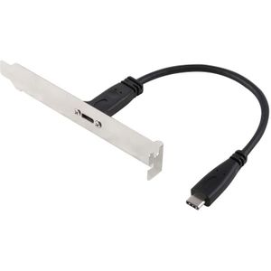 20cm paneel beugel Header USB-C / Type-C Female naar mannelijke uitbreiding draad Connector kabel snoer