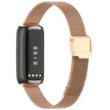 Voor Fitbit Luxe Clip-on metalen vervangende band horlogeband (Rose Gold)