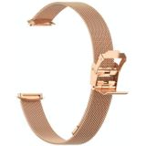 Voor Fitbit Luxe Clip-on metalen vervangende band horlogeband (Rose Gold)