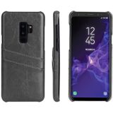 Fierre Shann Retro olie Wax textuur PU lederen Case voor Galaxy S9 PLUS  met Card Slots (zwart)