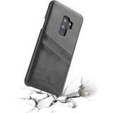 Fierre Shann Retro olie Wax textuur PU lederen Case voor Galaxy S9 PLUS  met Card Slots (zwart)