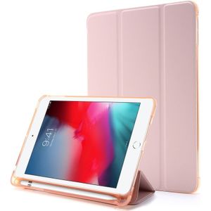 Voor iPad Mini (2019) Airbag Horizontale Flip Lederen Kast met drievoudige houder & penhouder(roze)