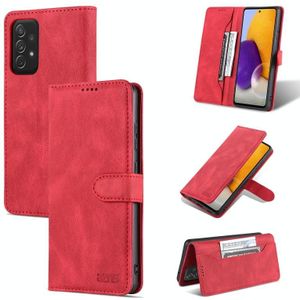 For Samsung Galaxy A72 5G / 4G AZNS Dream II Skin Feel PU+TPU Horizontal Flip Leather Case with Holder & Card Slots & Wallet(Red)