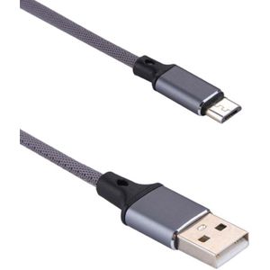 1m 2A Output USB naar Micro USB Nylon weven stijl Data Sync opladen kabel voor Samsung  Huawei  Xiaomi  HTC  LG  Sony  Lenovo en andere Smartphones(Grey)