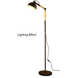 YWXLight instelbare hoek vloerlamp metalen houten Chassis (zwart)