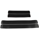 5 sets auto drempel koolstof fiber sticker auto deur kras strip anti-kick film beschermende pad drempel strip  kleur: 4 stuks / set 3d zwart