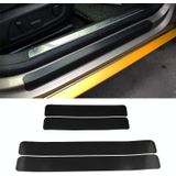 5 sets auto drempel koolstof fiber sticker auto deur kras strip anti-kick film beschermende pad drempel strip  kleur: 4 stuks / set 3d zwart