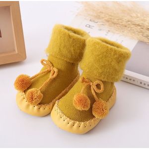 Winter baby warmer vloer sokken anti-slip baby stap sokken  grootte: 11cm (geel)