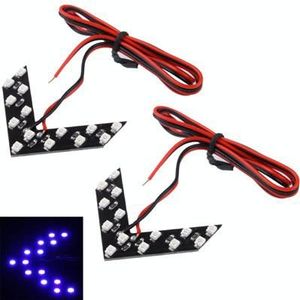 Universele blauw 14 LED 3528 SMD pijlen Light voor auto Side Mirror Turn-signaal (paren)