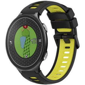 Voor Garmin Approach S6 tweekleurige siliconen horlogeband (zwart + geel)