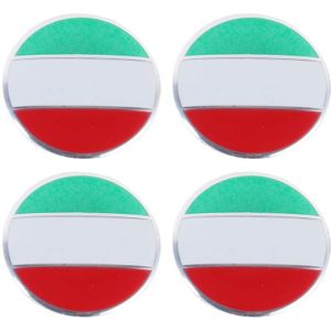 4-delige Itali vlag metalen auto Sticker Wheel Hub Caps centrum Cover decoratie