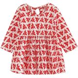Meisje Jurk kinderen jurk meisjes lange mouw plaid jurk zachte katoenen zomer prinses jurken baby meisjes kleding  grootte:110cm (Red Maple Leaf)