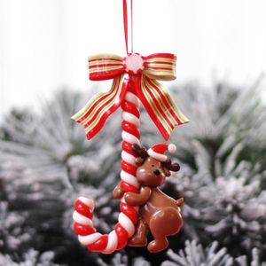 3 stks kerst vakantie ornament kerstcane snoep bar ornamenten (kleine herten)