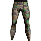 Heren casual broek joggingbroek elastische skinny broek  maat: S (camouflage legergroen)