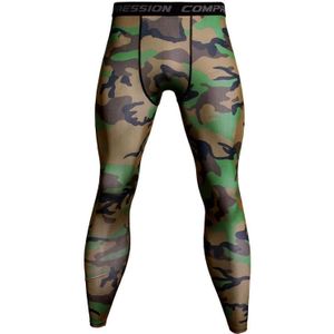 Heren casual broek joggingbroek elastische skinny broek  maat: S (camouflage legergroen)