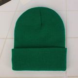 Eenvoudige effen kleur warme Pullover gebreide Cap voor mannen/vrouwen (groen)