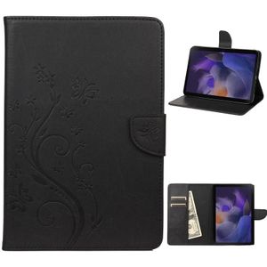 Voor Samsung Galaxy Tab A8 10.5 2021 X200 / X205 Butterfly Flower Embossing Pattern Leather Tablet Case (Black)