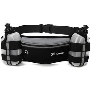 JUNLETU 1075  Outdoor Sports Waist Bag Multifunctional Fitness Running Phone Bag with Dual Water Bottle Pockets(Black)