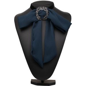 Satin Chiffon Vlinderdas Dames Shirt Collar Accessoire(Blauw)