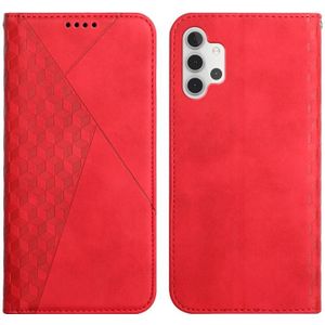 For Samsung Galaxy A32 5G Diamond Pattern Splicing Skin Feel Magnetic Horizontal Flip Leather Case with Card Slots & Holder & Wallet(Red)