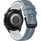 22 mm universele mesh tweekleurige siliconen horlogeband (blauw wit)