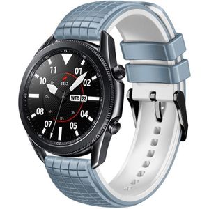 22 mm universele mesh tweekleurige siliconen horlogeband (blauw wit)