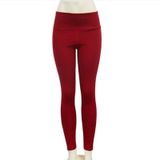 Yoga broek met zakken vrouwen sport leggings jogging training Running leggings stretch hoge elastische Gym Panty's vrouwen legging L (rood)